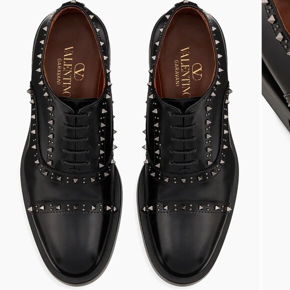 Valentino Gentleglam Oxford Lace-Up Shoes in Calfskin - Picture 1 of 13